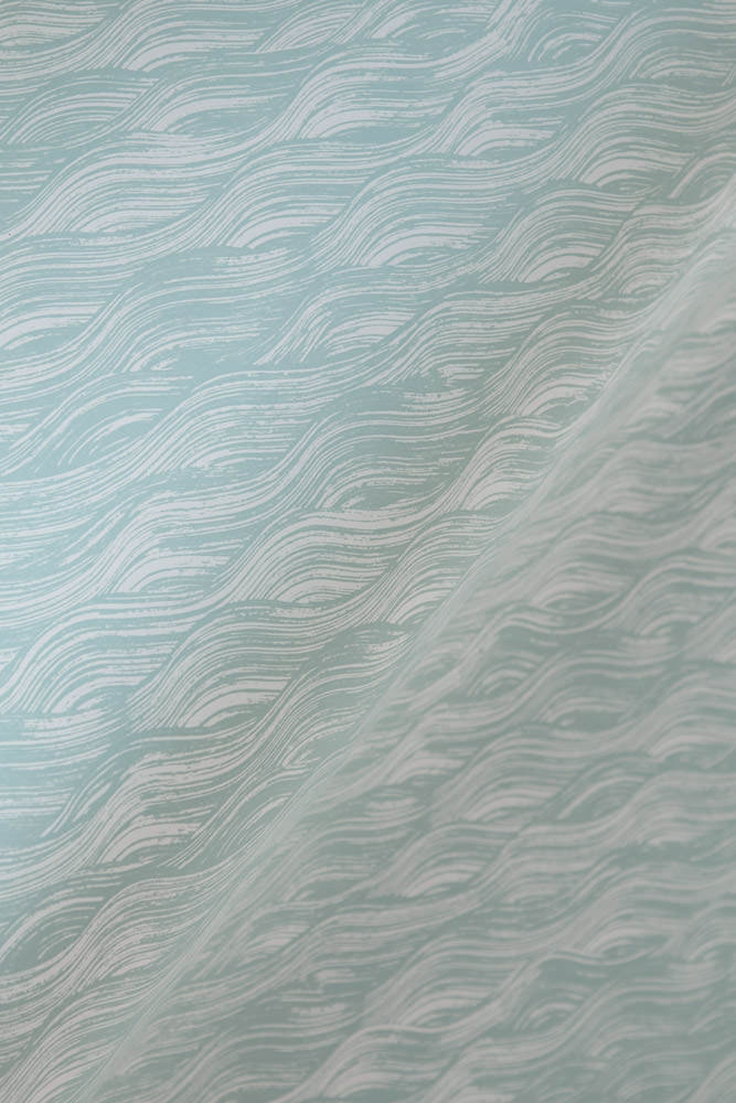 Painted Wave Wallpaper in Celadon