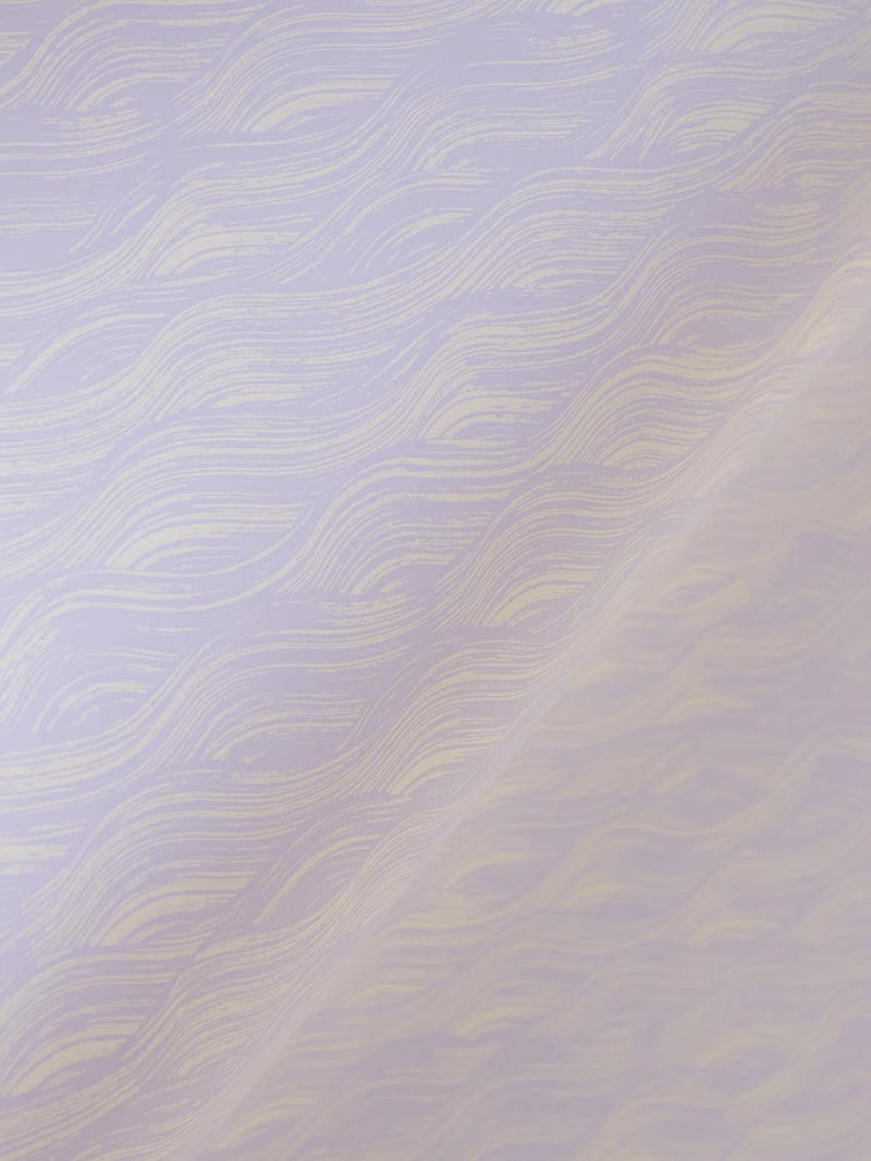 Painted Wave Wallpaper in Lavender