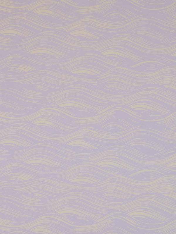 Painted Wave Wallpaper in Lavender