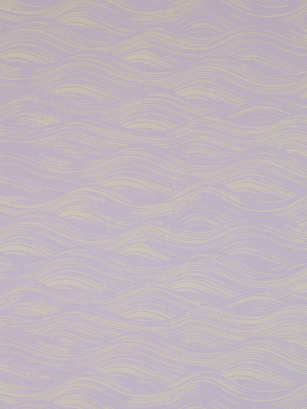 Painted Wave Wallpaper in Lavender