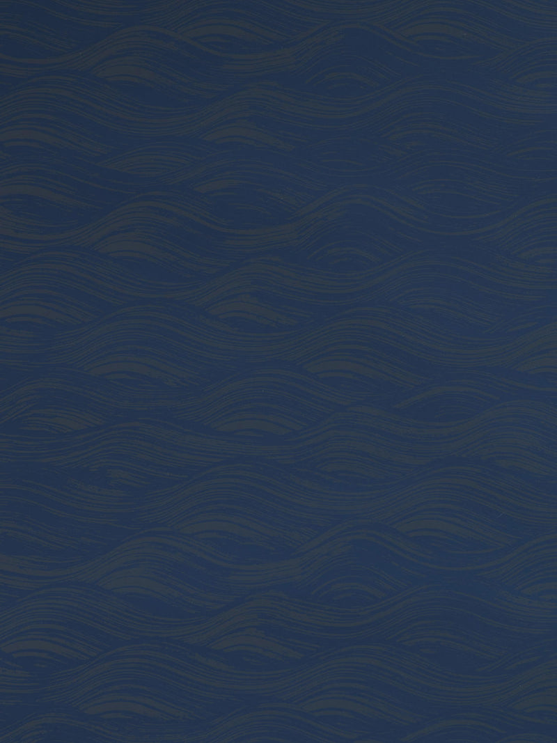 Painted Wave Wallpaper in Navy
