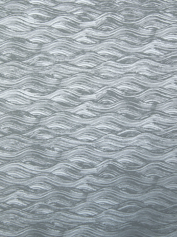 Painted Wave Wallpaper in Silver