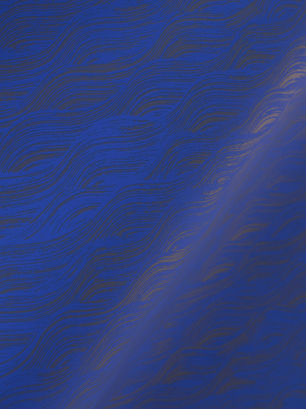 Painted Wave Wallpaper in Ultramarine