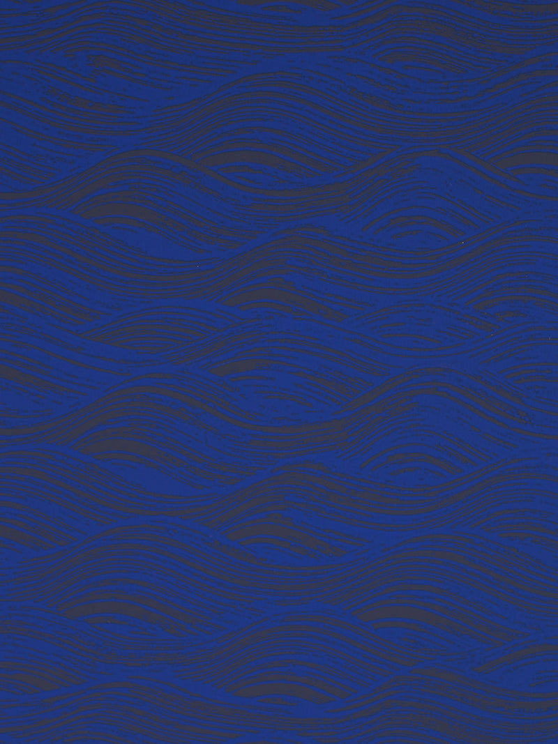 Painted Wave Wallpaper in Ultramarine