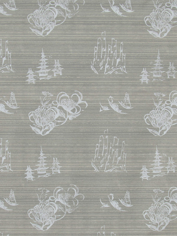 Toile Wallpaper in French Grey