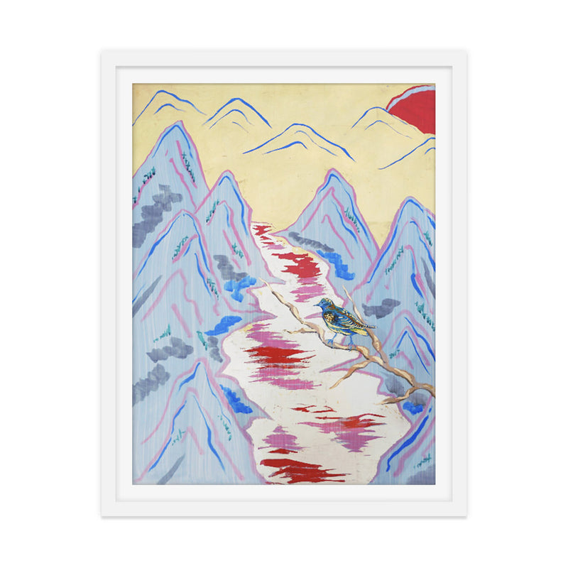 Sparrow at Sunset Art Print